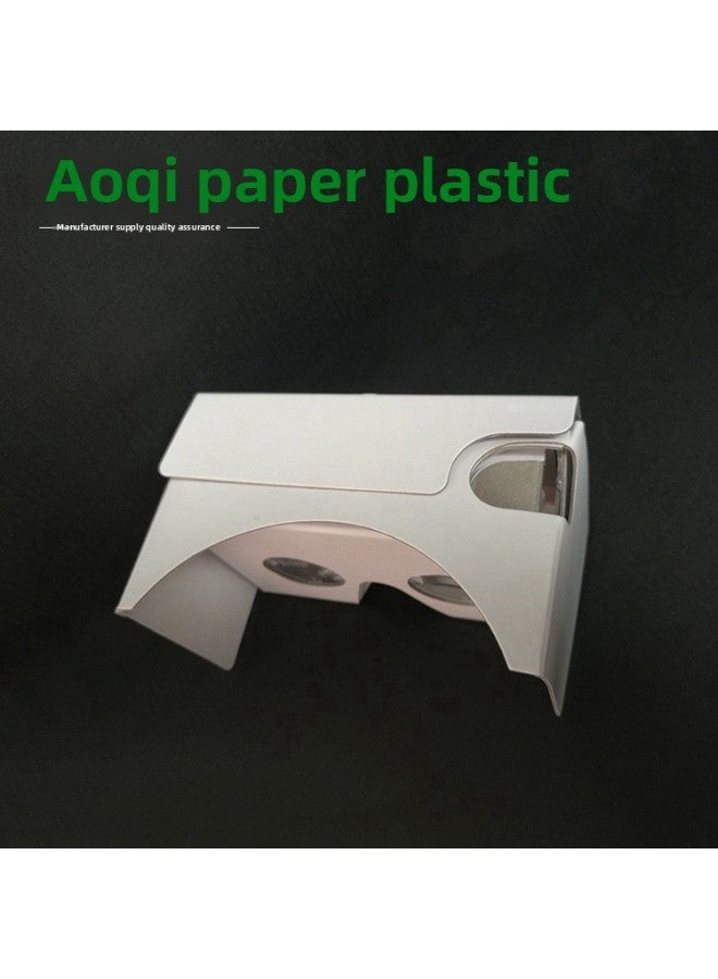 White Paper VR Glasses 3D Mobile Phone Virtual Reality Video Cinema Second Generation Headset Display Device For Mass Audience-Color:White  - Image 2