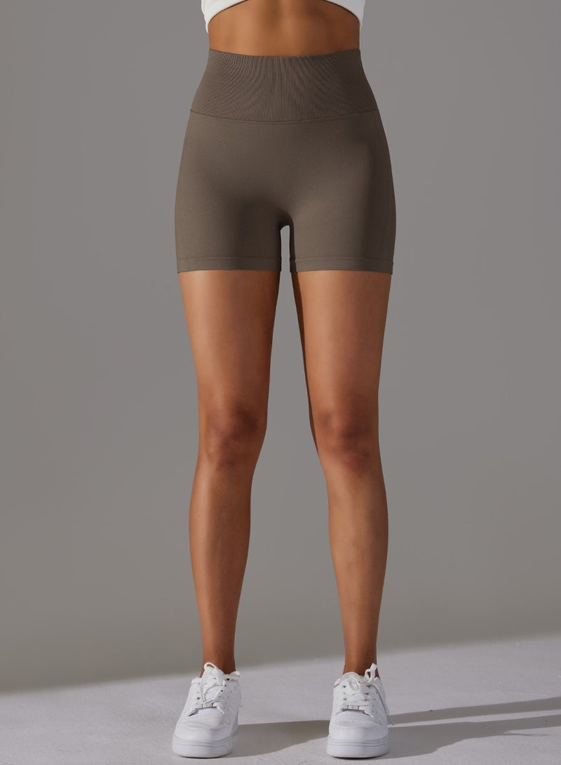 Loquat Yoga Tight Fitting Stretch Soft Pants Brown  - Image 1