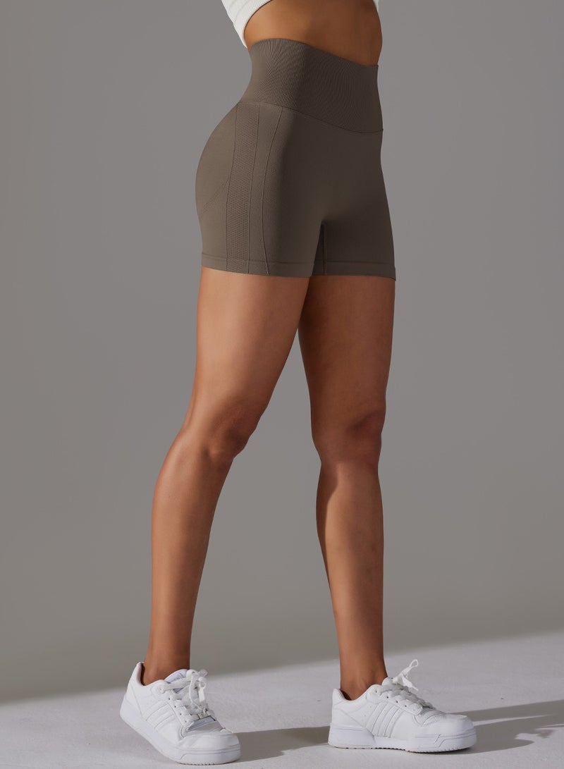 Loquat Yoga Tight Fitting Stretch Soft Pants Brown  - Image 2