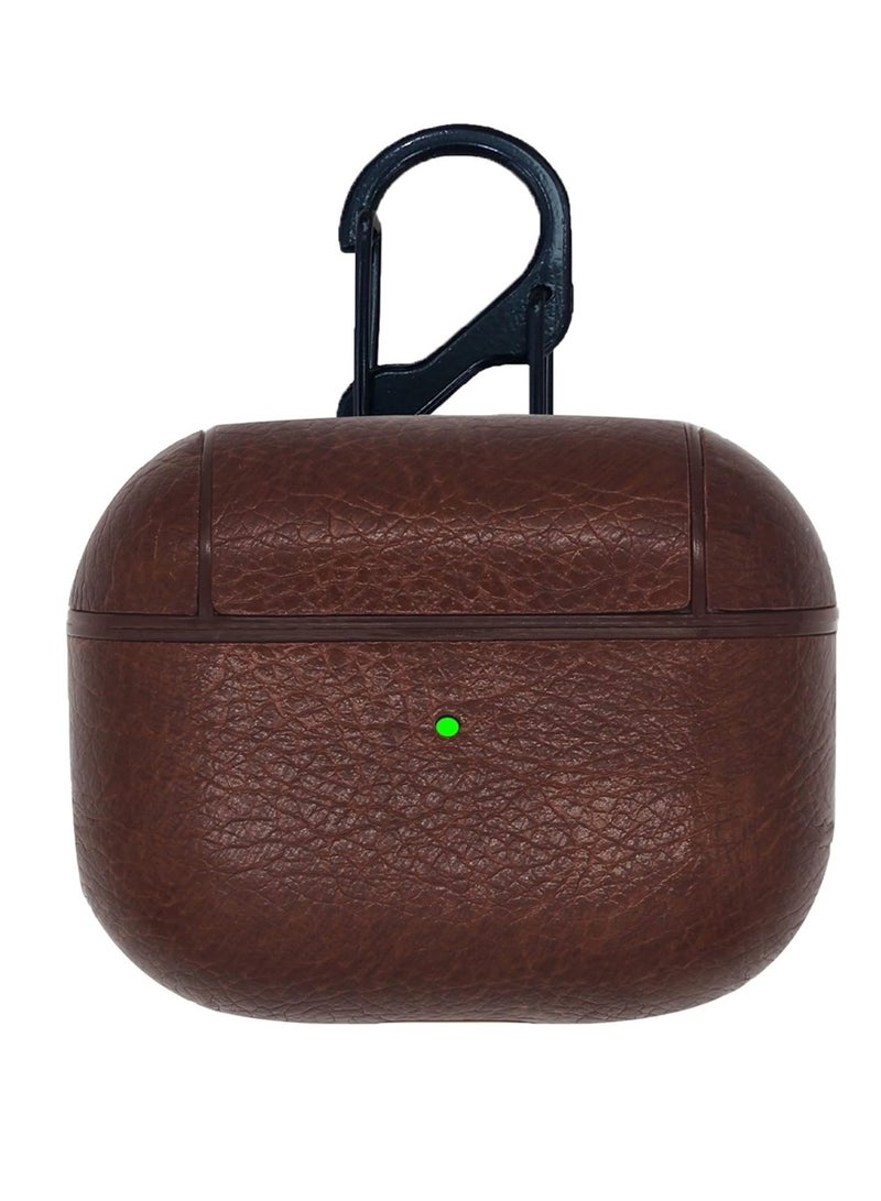 AirPods 4th Generation Case Leather Case, Compatible with AirPods 4 Gen (2024) (USB-C), Compatible with MagSafe, Drop Protection Cover with Lanyard, Orbit Hybrid Case, Brown - Image 1