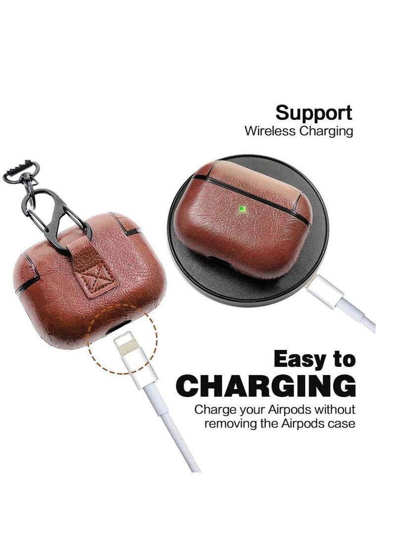 AirPods 4th Generation Case Leather Case, Compatible with AirPods 4 Gen (2024) (USB-C), Compatible with MagSafe, Drop Protection Cover with Lanyard, Orbit Hybrid Case, Brown - Image 4