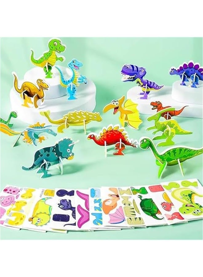3D Cartoon Puzzle for Kids, Educational 3D Cartoon Puzzle, Ally Pocket Educational 3D Cartoon Puzzle, Children Puzzle Toys (Dinosaur) - Image 2