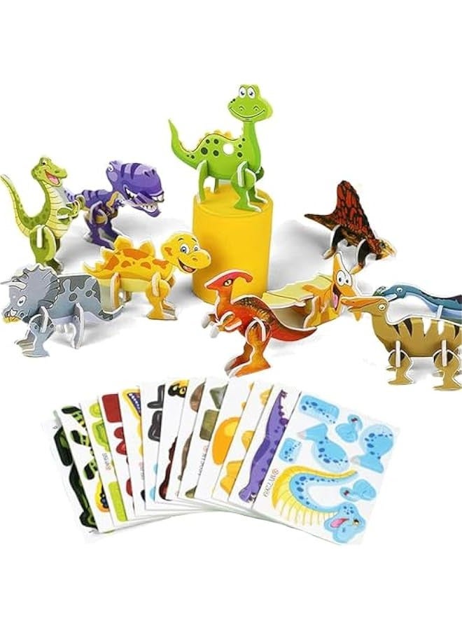 3D Cartoon Puzzle for Kids, Educational 3D Cartoon Puzzle, Ally Pocket Educational 3D Cartoon Puzzle, Children Puzzle Toys (Dinosaur) - Image 1