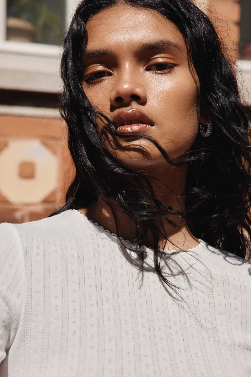 H&M Pointelle jersey top