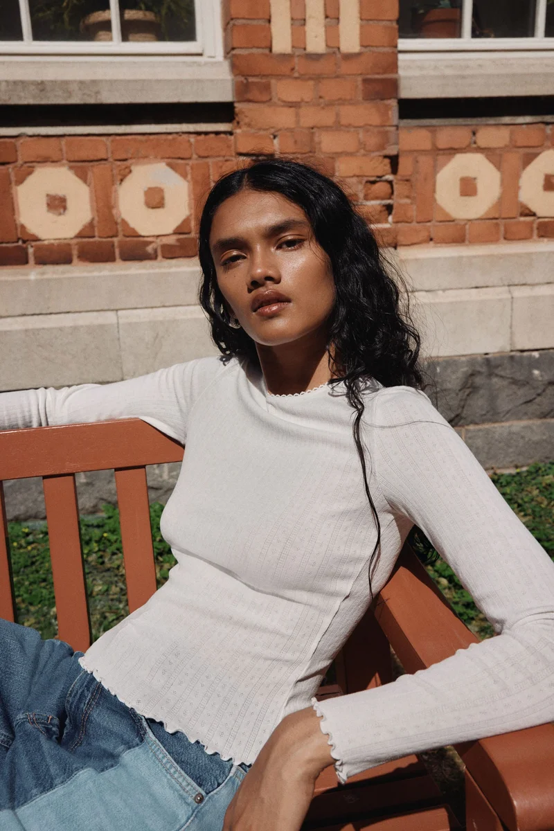 H&M Pointelle jersey top