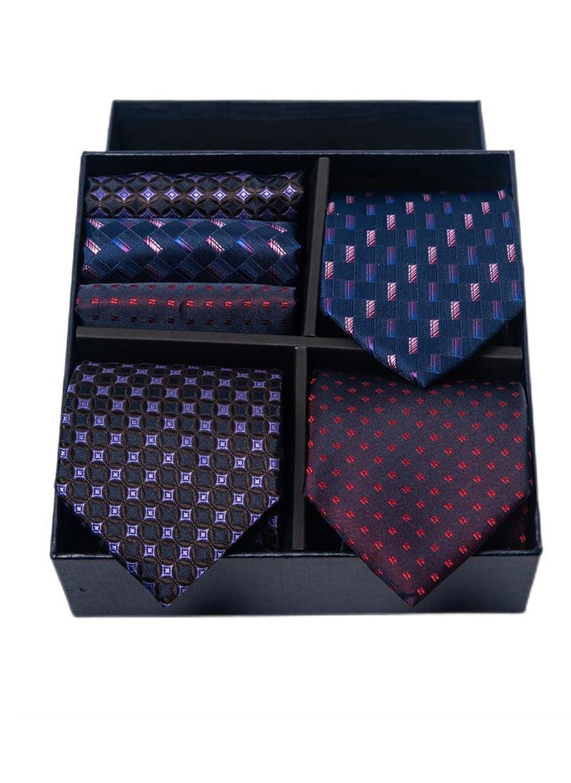 Generic 6pcs men's gift box set 3 ties 3 chest scarves fashion business tie square scarf set  - Image 1