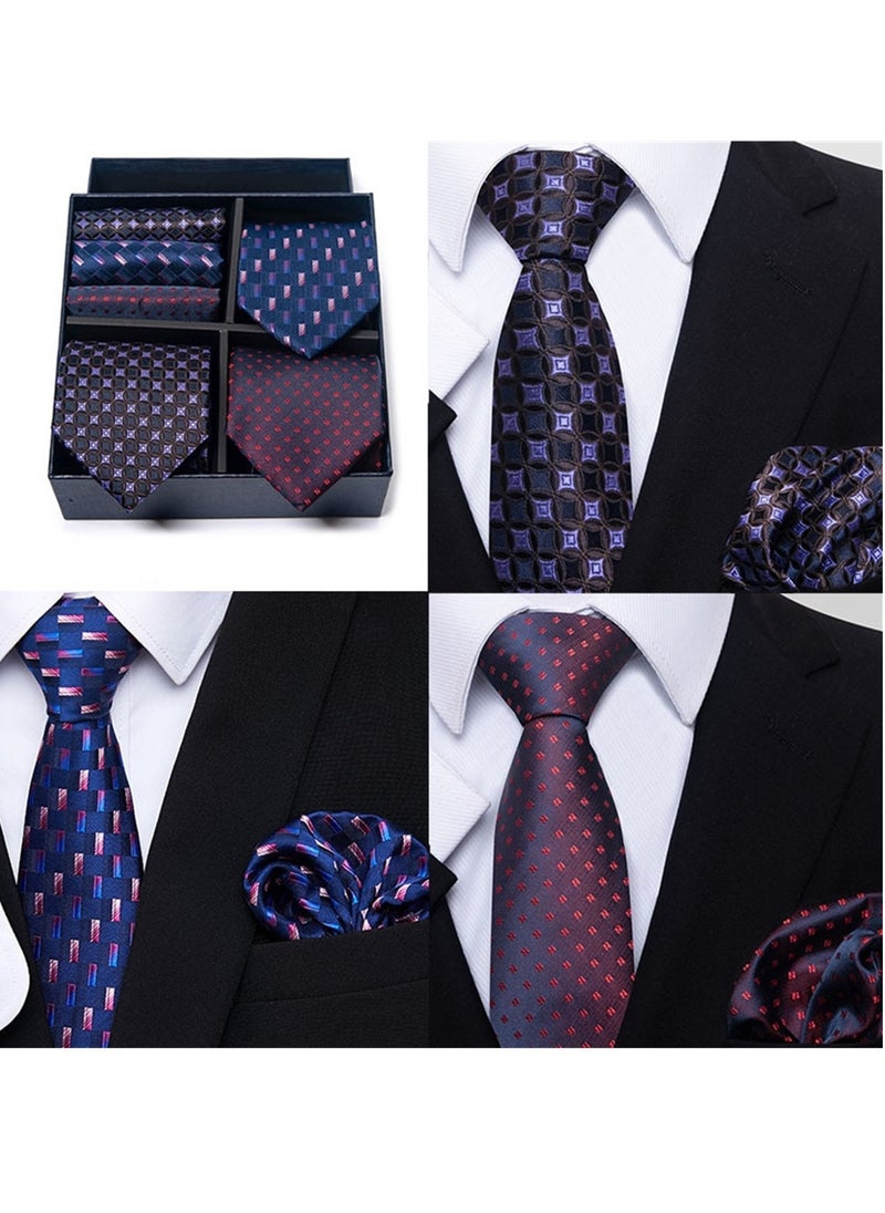 Generic 6pcs men's gift box set 3 ties 3 chest scarves fashion business tie square scarf set  - Image 2