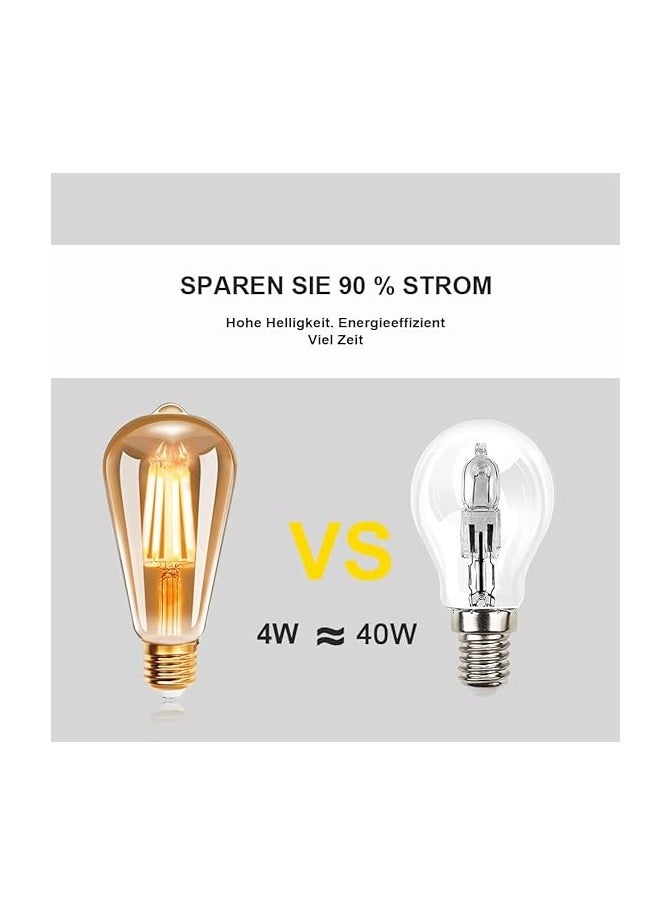 4W E27 Retro Light Bulb, 2200K Warm White LED Bulb, LED Filament Bulb, Perfect Retro Bulbs for Bar, Restaurant, Home, Cafe, Non-Dimmable, Pack of 12 - Image 4