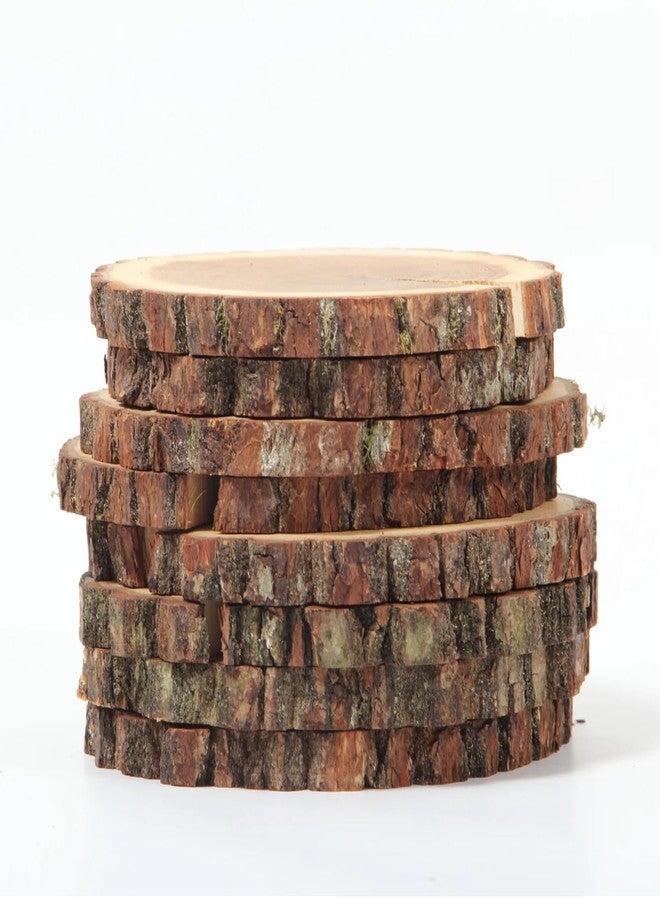 JUNERUSH Natural Assymetrical Wooden Log Coaster/Bark Edge Wooden Coasters for Craft, Wooden Coffee/Tea Coasters Set of 4 (Thickness- 15mm) Wood Slices/Wooden Coaster - Image 3