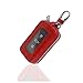 Turcee Car Key CoverLeather Key Fob Case with Keychain CarabinerUniversal Smart Key Fob Holder Fits Most Cars Red - Image 2
