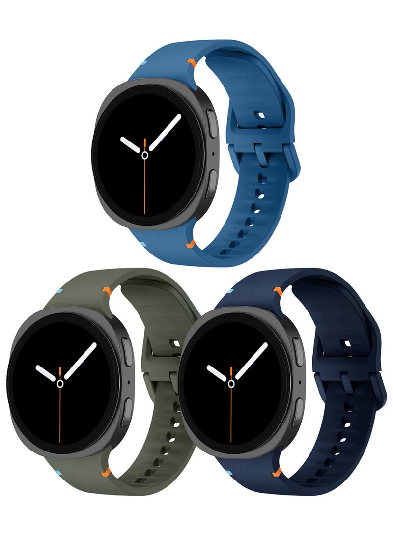CATANES 3Packs Sport Band for Galaxy Watch 8 40mm 44mm and Watch 8 Classic 46mm, Silicone Replacement Strap, M/L Size - Image 2