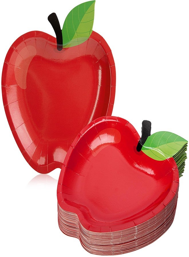 Wehhbtye 50PCS Back to School Red Apple Paper Plates,First Day of School Red Apple Paper Plates, Apples Shape Disposable Tableware Dinnerware for Back to School Party Supplies and Table Decoration - Image 1