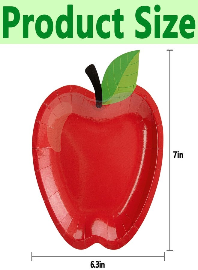 Wehhbtye 50PCS Back to School Red Apple Paper Plates,First Day of School Red Apple Paper Plates, Apples Shape Disposable Tableware Dinnerware for Back to School Party Supplies and Table Decoration - Image 2