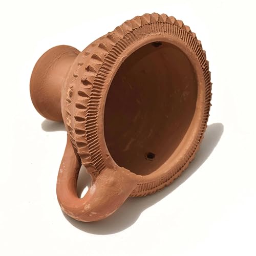 Pure Source India بيور سورس إنديا - طين ديشي طبيعي - حامل بخور دهوب لوبان داني/دوني - حامل/حامل وعاء لبوجا/هاوان/دوني (متجر/مكتب/غرفة/جاردان إلخ.) (4 بوصة 100% مِتي نقي) - Image 4