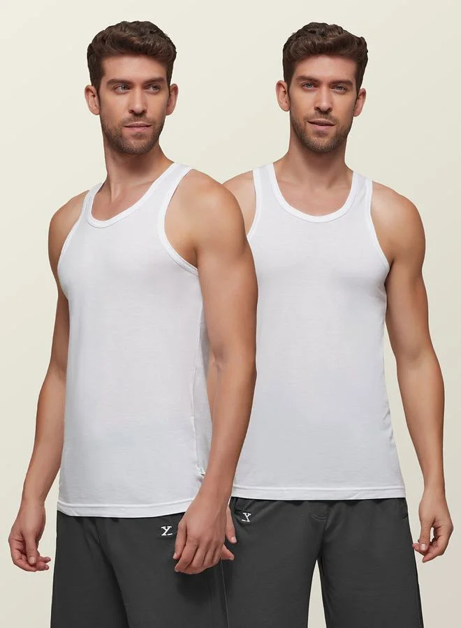 XYXX Pack of 2 - Solid Cotton Vest