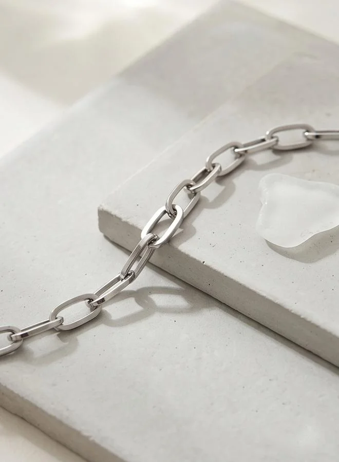 تايك تو Sliver Tone Links Chain Bracelet