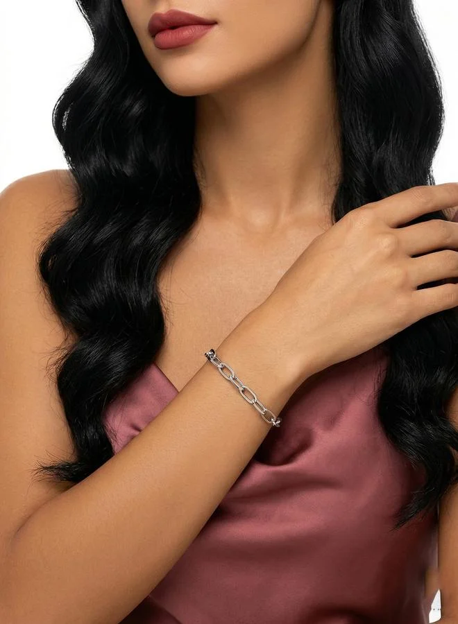 تايك تو Sliver Tone Links Chain Bracelet