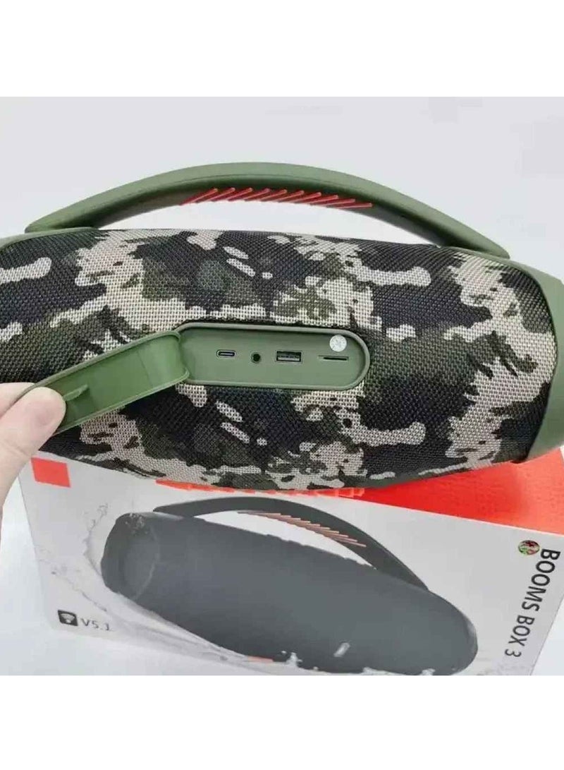 Outdoor Subwoofer, Lightweight And Portable Boombox Speaker, Waterproof High Quality Sound Music Player With Comfortable Handle For Outdoor Parties Picnic Camping, (1pc, Camouflage) - Image 2