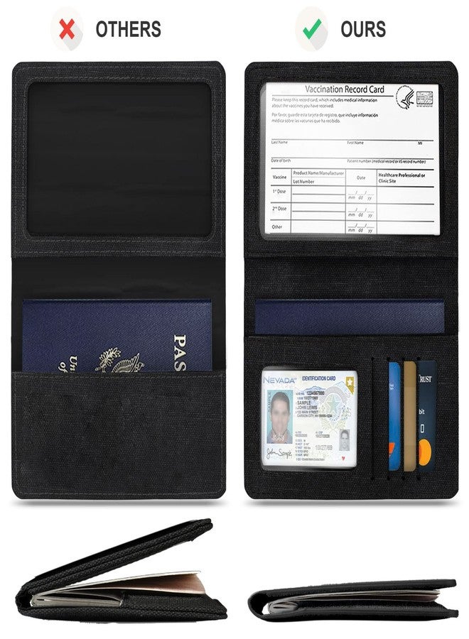 Vidivici 2 Pack Passport Cover With Card Slots RFID Blocking-White&Black - Image 4