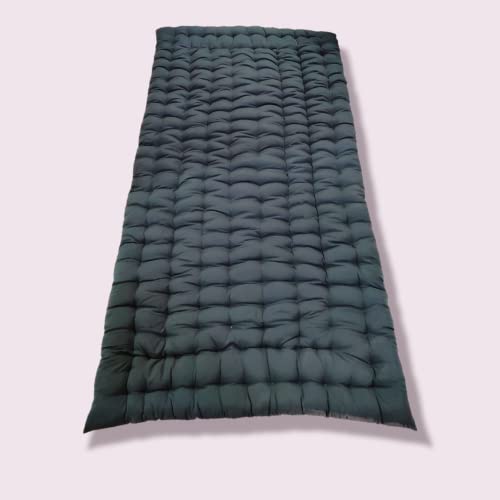 Deevine Craft Soft Foldable Cotton Quilt | Foldable Light Weight Filled Single Firm Rollable Mattress| Gadda (Solid Coloured, 1 Sleeping Capacity, 3 x 6 ft or 72 x 36 Inches) (Bottle Green) - Image 3