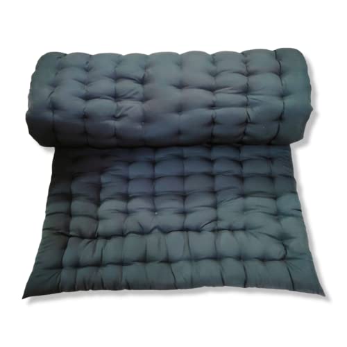 Deevine Craft Soft Foldable Cotton Quilt | Foldable Light Weight Filled Single Firm Rollable Mattress| Gadda (Solid Coloured, 1 Sleeping Capacity, 3 x 6 ft or 72 x 36 Inches) (Bottle Green) - Image 1