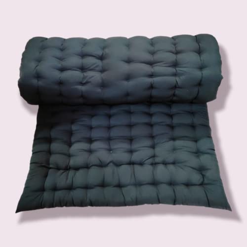 Deevine Craft Soft Foldable Cotton Quilt | Foldable Light Weight Filled Single Firm Rollable Mattress| Gadda (Solid Coloured, 1 Sleeping Capacity, 3 x 6 ft or 72 x 36 Inches) (Bottle Green) - Image 5