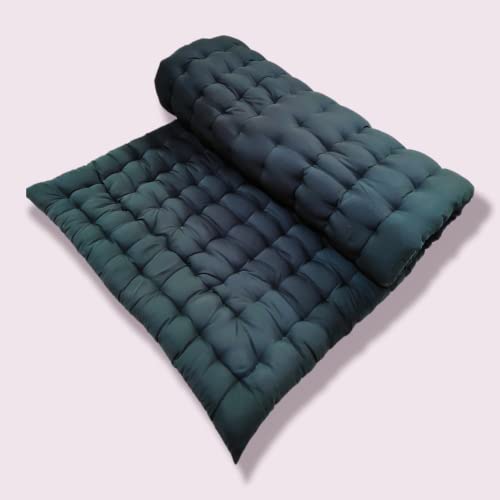 Deevine Craft Soft Foldable Cotton Quilt | Foldable Light Weight Filled Single Firm Rollable Mattress| Gadda (Solid Coloured, 1 Sleeping Capacity, 3 x 6 ft or 72 x 36 Inches) (Bottle Green) - Image 4