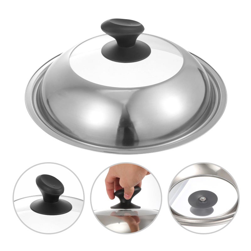 Stainless Steel Pot Lid With Glass Cover 30cm Anti Scald Cooking Cover Kitchen Gadget - Image 4