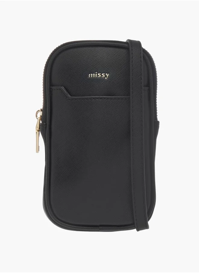 MISSY Women Solid Crossbody Bag with Adjustable Strap and Zip Closure