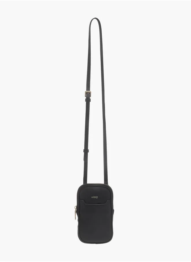 MISSY Women Solid Crossbody Bag with Adjustable Strap and Zip Closure