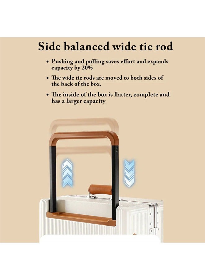 إن كي أكس حقيبة سفر متينة بعجلات صلبة مزودة بأربع عجلات دوارة مقاس 20 × 24 بوصة، مجموعة من قطعتين باللون الأبيض - Image 5