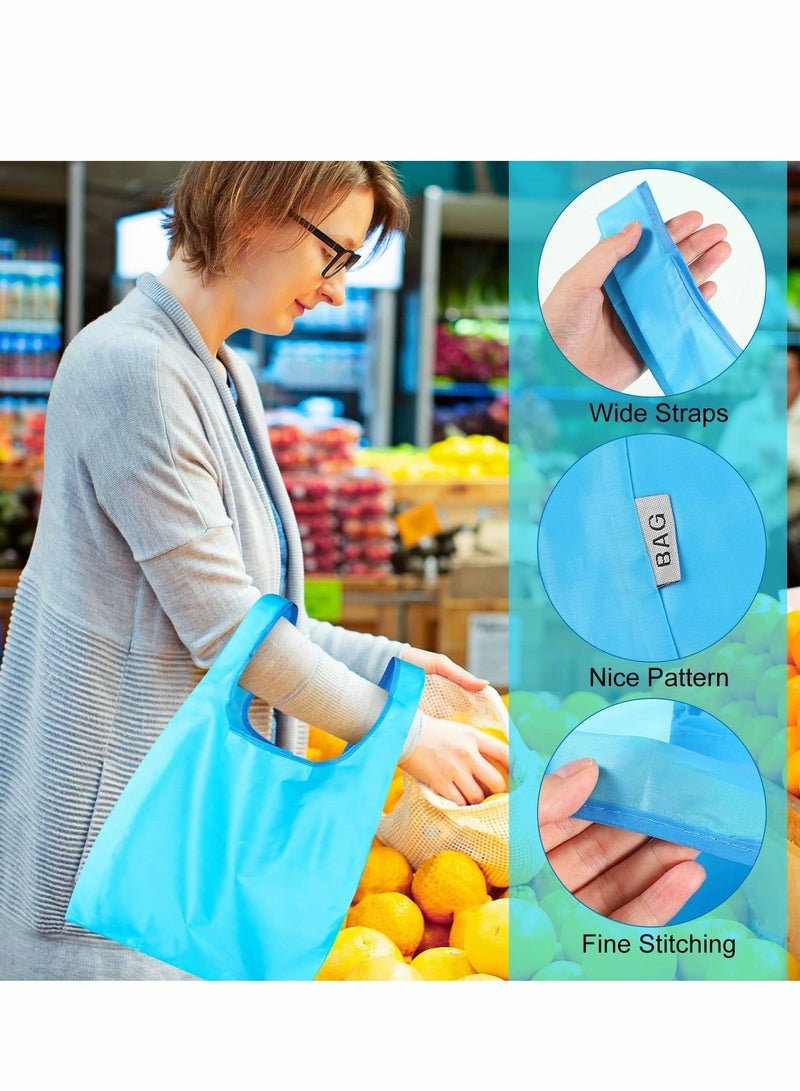 SYOSI Pack of 20 Reusable Shopping Bags Collapsible Nylon Tote Washable Reusable Bag with Handle Large Waterproof Women's Shopping Bag Lightweight Storage Grocery Tote random color - Image 3