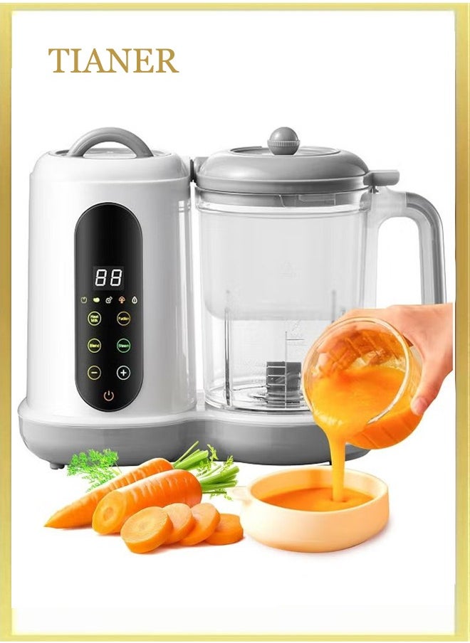 TIANER 8-in-1 Baby Food Processor Baby Food Steamer Blender with Self Cleans Touch Screen Control Lcd Display for Infants All-in-One Toddlers Puree Meal Mills Machine, Auto Cooking & Stirring, Bpa Free  - Image 1
