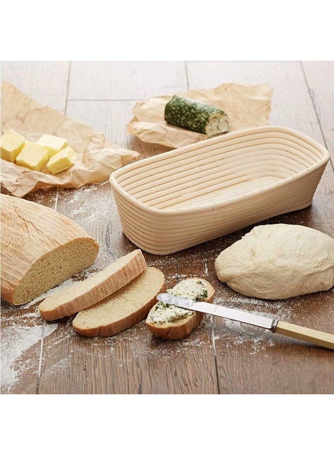 2 Pcs Banneton Bread Proofing Baskets, 25cm Oval Sourdough Proofing Basket with Linen Cloth Liner for Artisan Bread Making for Professional and Home Bakers - Image 4