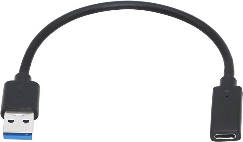 CERRXIAN USB 30 Type A Male to USB 30 Type C Female Gold Plated Connector Converter Adapter Black 15cm - Image 1