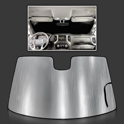 Custom Fit Windshield Sun Shade for 2019 2020 2021 2022 2023 2024 2025 Chevrolet Silverado 1500 2500 3500 2Dr 4Dr Insulated Window Sunshade Privacy Accessories Blockout UV Reflector Protection