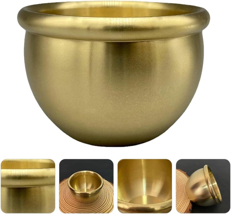 Gadpiparty Copper Ashtray Incense Burner Small Water Container Desktop Ornament Copper Craft Home Fragrance Holder for Office and Living Room Decor - Image 3