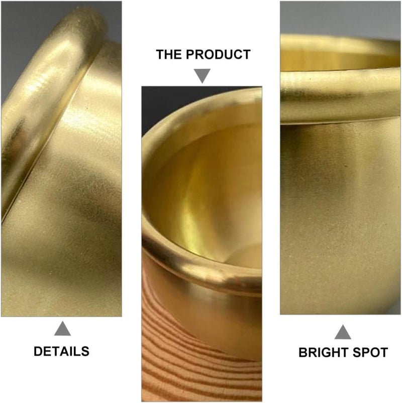 Gadpiparty Copper Ashtray Incense Burner Small Water Container Desktop Ornament Copper Craft Home Fragrance Holder for Office and Living Room Decor - Image 5