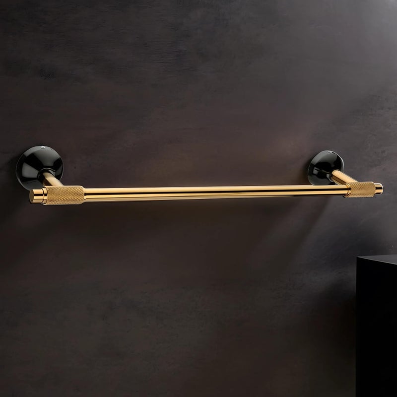 LUXIUR Towel Rod for Bathroom, 304 Grade Stainless Steel Towel Hanger for Wash Basin, Napkin Holder for Kitchen, Towel Bar, PVD Black Gold - Image 1