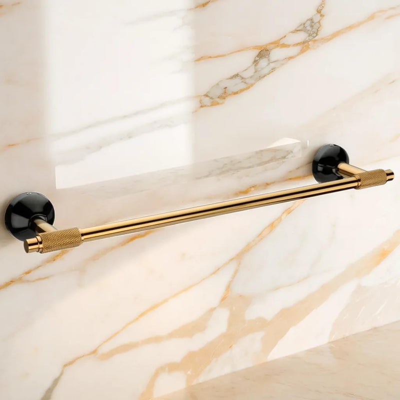 LUXIUR Towel Rod for Bathroom, 304 Grade Stainless Steel Towel Hanger for Wash Basin, Napkin Holder for Kitchen, Towel Bar, PVD Black Gold - Image 2