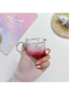 Case Cover For AirPods Pro Transparent Glitter Bluetooth Earphone Protective Case Red