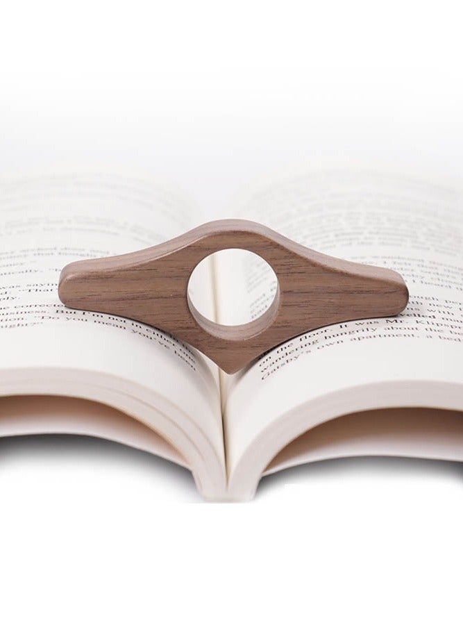 INSENSE A set of 2 wooden thumb book holders, page clips, book presses, lazy readers with one handed reading finger rings, thumb bookmarks, book finger clips, suitable book accessories for reading enthusiasts - Image 2