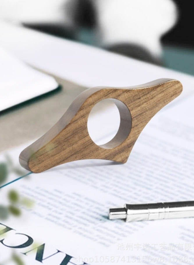 INSENSE A set of 2 wooden thumb book holders, page clips, book presses, lazy readers with one handed reading finger rings, thumb bookmarks, book finger clips, suitable book accessories for reading enthusiasts - Image 4
