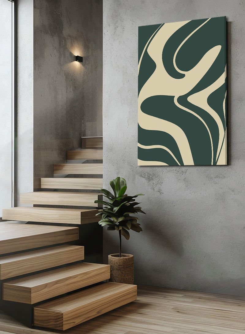 LOWHA Canvas Wall Art Stretched Over Wooden Frame with Scandinavian Abstract Painting - Image 1