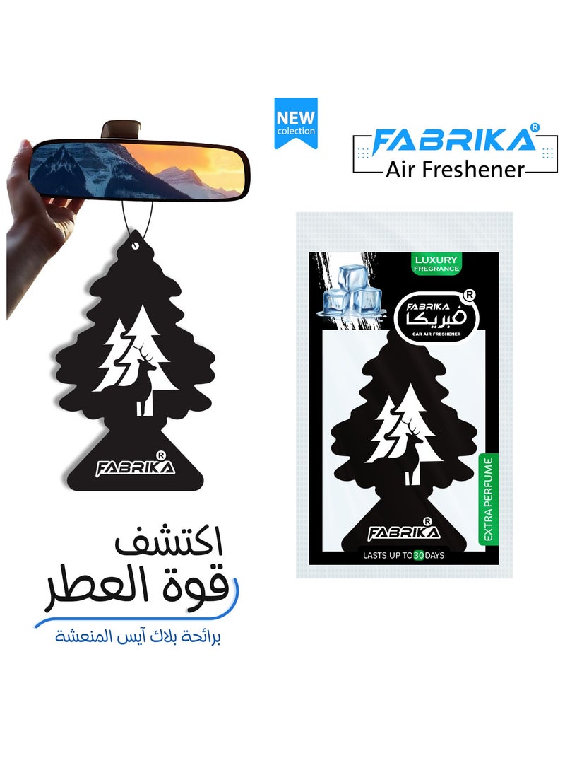 فابريكا معطر جو ورقي (فواحه) للسيارات- ماركة فبريكا- برائحة بلاك ايس- شكل شجرة  - Image 1