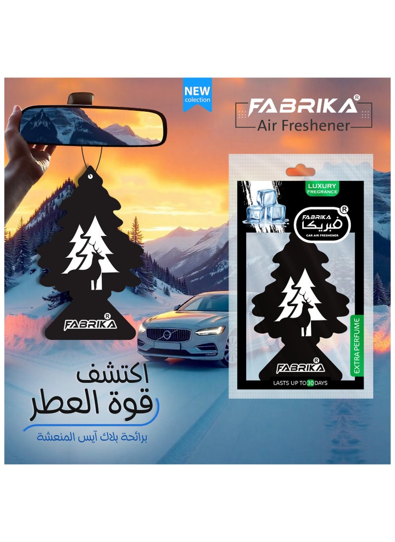 فابريكا معطر جو ورقي (فواحه) للسيارات- ماركة فبريكا- برائحة بلاك ايس- شكل شجرة  - Image 3