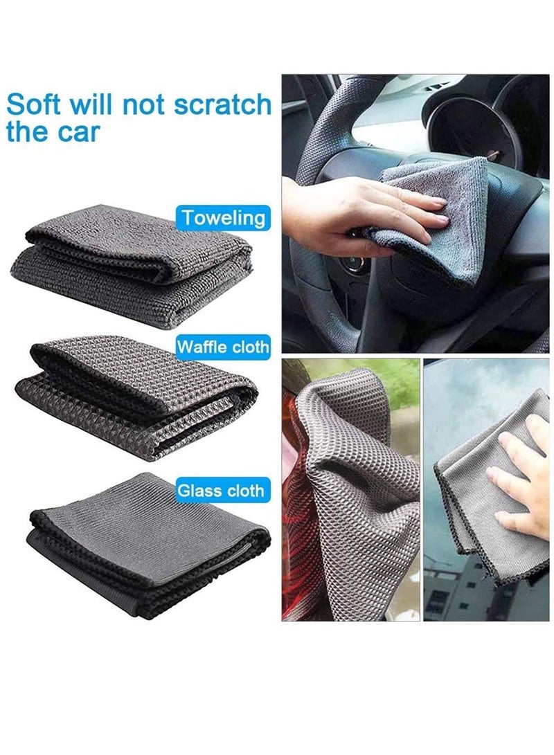 Generic 9 Pcs Car Care Car Cleaning Kit with Soft Microfiber Cloth Towels,Wash Mitt Sponge, Automotive Detail Brushes - Image 4