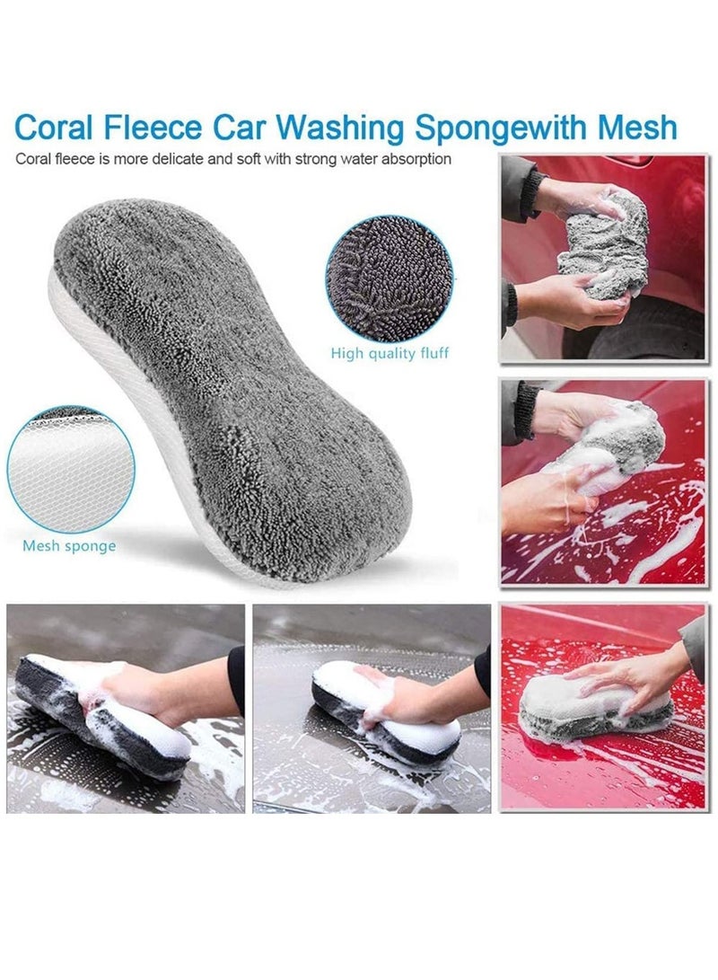 Generic 9 Pcs Car Care Car Cleaning Kit with Soft Microfiber Cloth Towels,Wash Mitt Sponge, Automotive Detail Brushes - Image 3