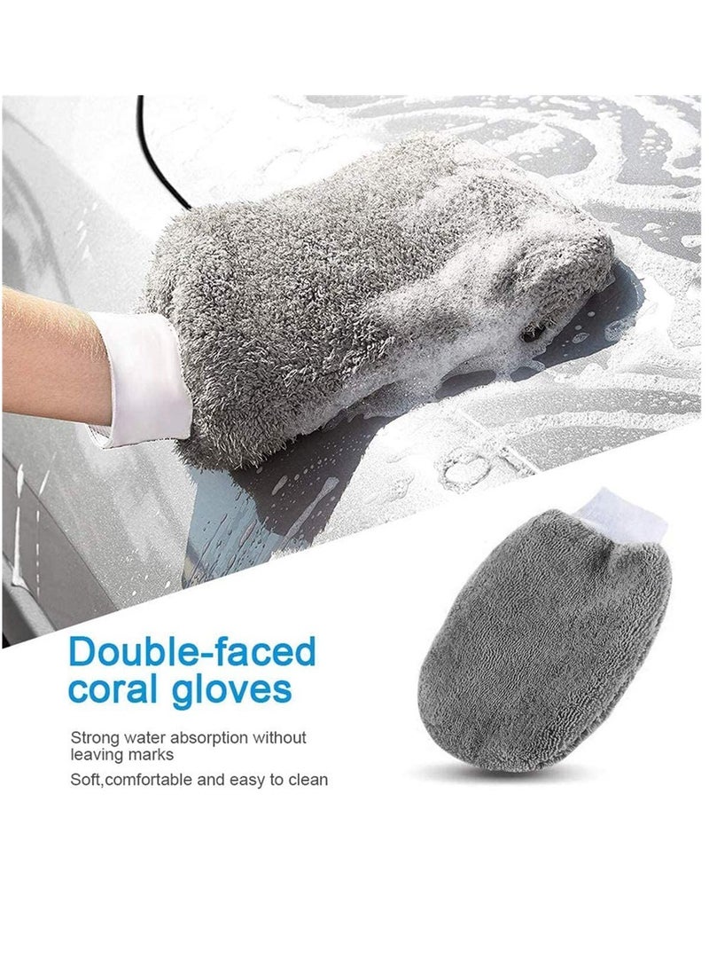 Generic 9 Pcs Car Care Car Cleaning Kit with Soft Microfiber Cloth Towels,Wash Mitt Sponge, Automotive Detail Brushes - Image 5