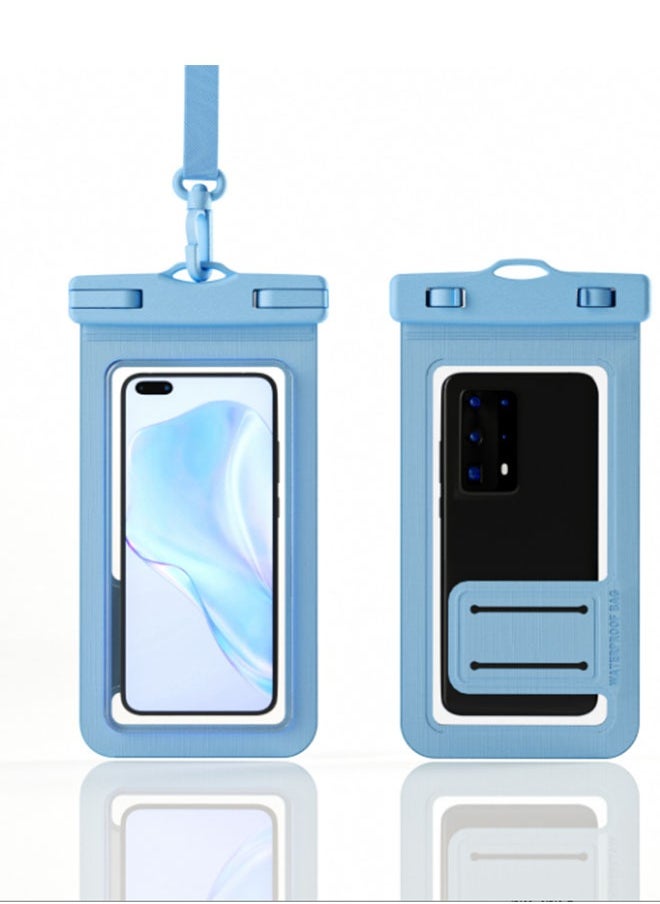 JCB CHIC 2Pcs Universal Waterproof Phone Pouch, Large Phone Waterproof Case  Dry Bag (Protection Level: IP68) ,7.2" Swimming Bag Water With Lanyard,Fit For Outdoor Sports(DDWT-ZP21 blue)  - Image 1